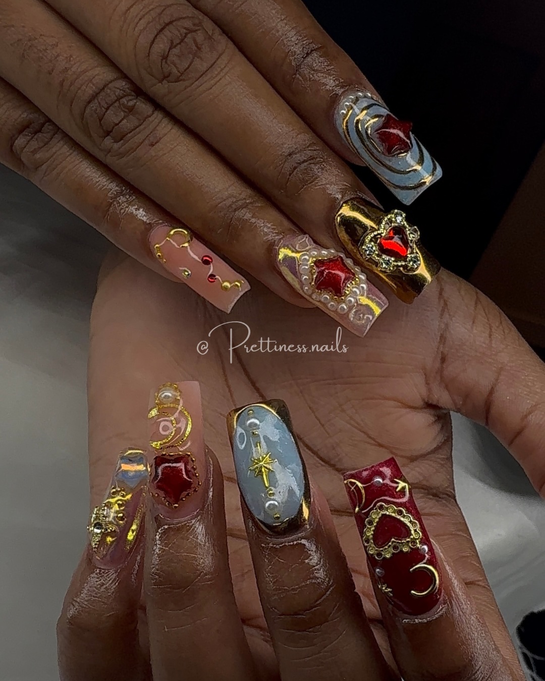 Elegant manicure on salon branding display